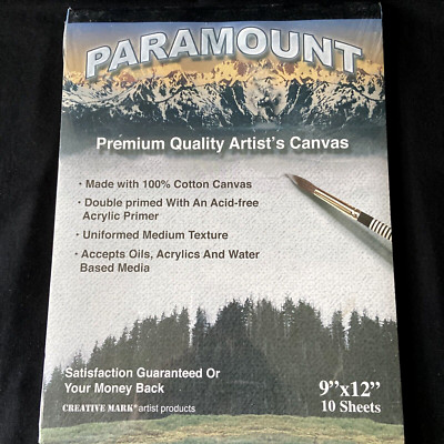 Paramount Premium Artist's Canvas 10 Sheets Double Primed Acid Free 9 x 12