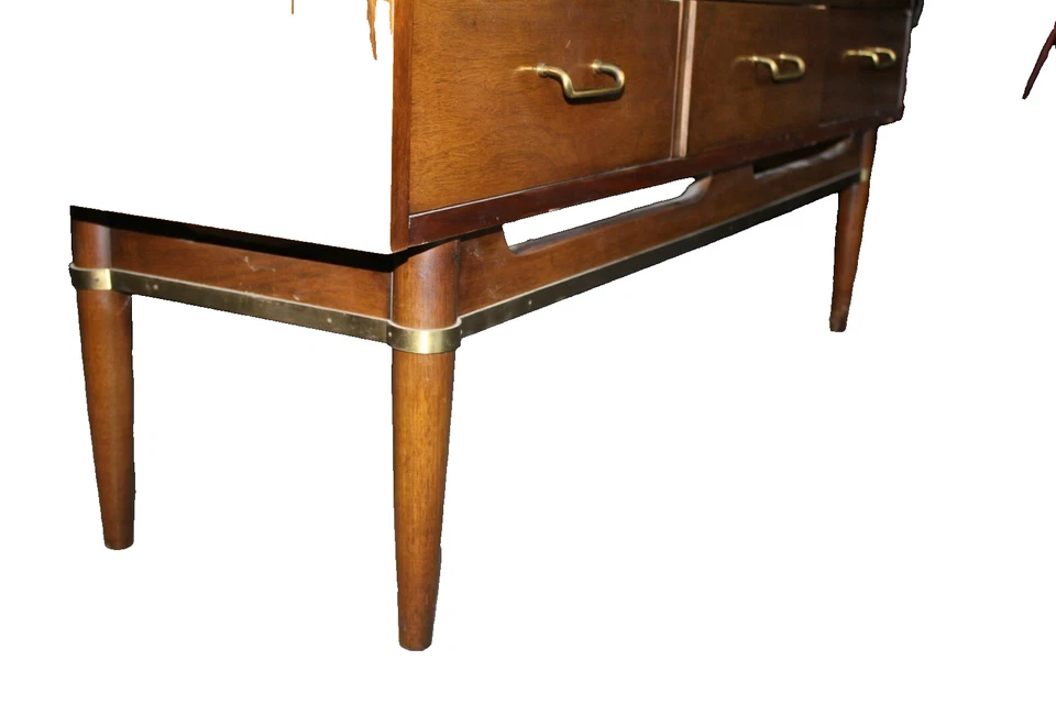 Современный шкаф середины века от American of Martinsville - винтажное пузырьковое стекло - Изображение 3 из 4