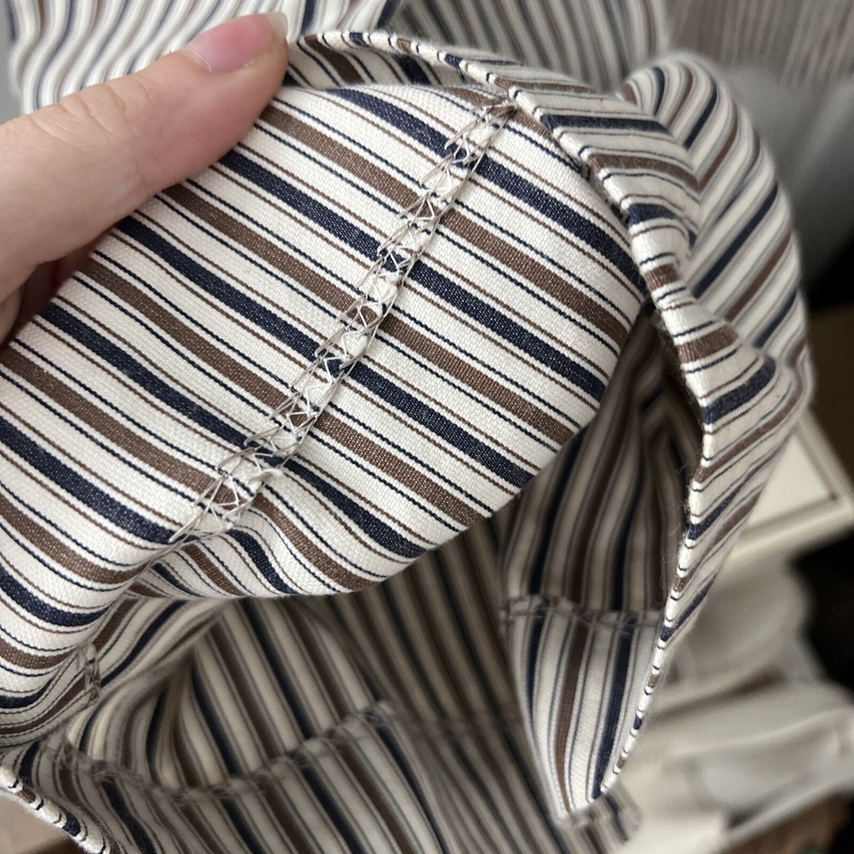 Hermes Men's Striped Pants 100% Cotton Size 50 Drop 8R Italy Hermes Men's Striped Pants 100% Cotton Size 50 Drop 8R Italy