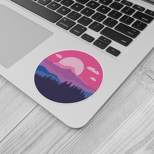 LGBTQ Pride Mountain Flag Subtle Bisexual - Car Bumper Sticker Vinyl Decal - Picture 5 of 5