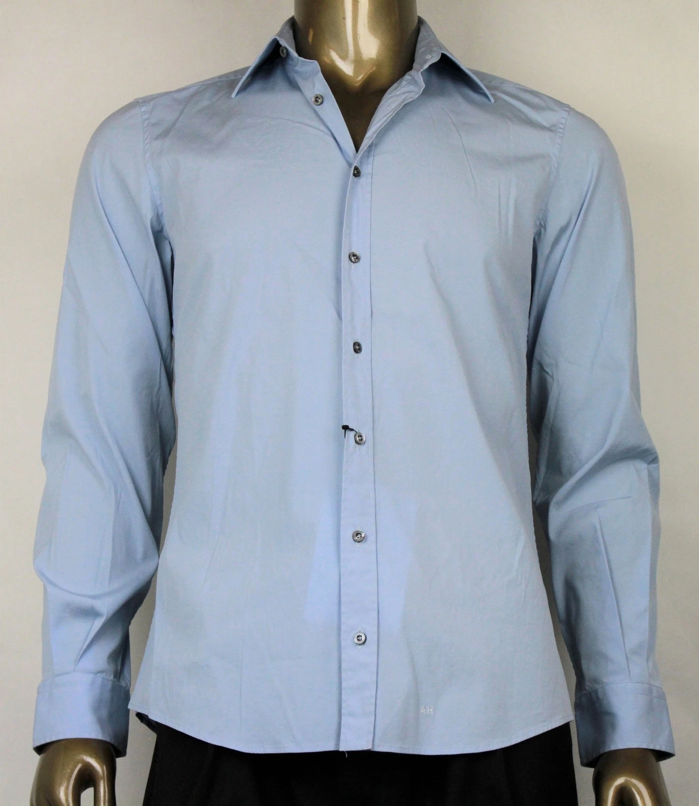 Chemise homme authentique Gucci neuve bleu ciel 45/15,75 317751 4600