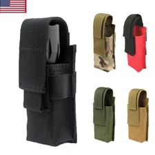 Tactical Molle Flashlight Holder Belt Holster Flashlight Pouch Torch Carry Case