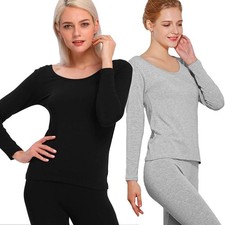 Women Warm Thermal Long Johns Underwear Top Bottom 2PCS Set for Cold Weather
