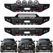 Vijay For 2019-2024 Dodge Ram 1500 New Steel Front Bumper Wwinch Plate Lights Vijay For 2019-2024 Dodge Ram 1500 New Steel Front Bumper Wwinch Plate Lights