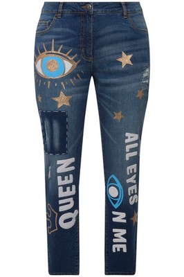 Angel of Style Damen große Größen Jeans WashOut modische Drucke 5 Pocket 830138