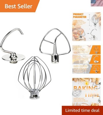 3-Piece KitchenAid Mixer Stainless Steel Accessory Set - Ideal Baking Companions