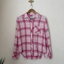 Rails Brady Plaid Shirt Small White Rose Tulip Button Up