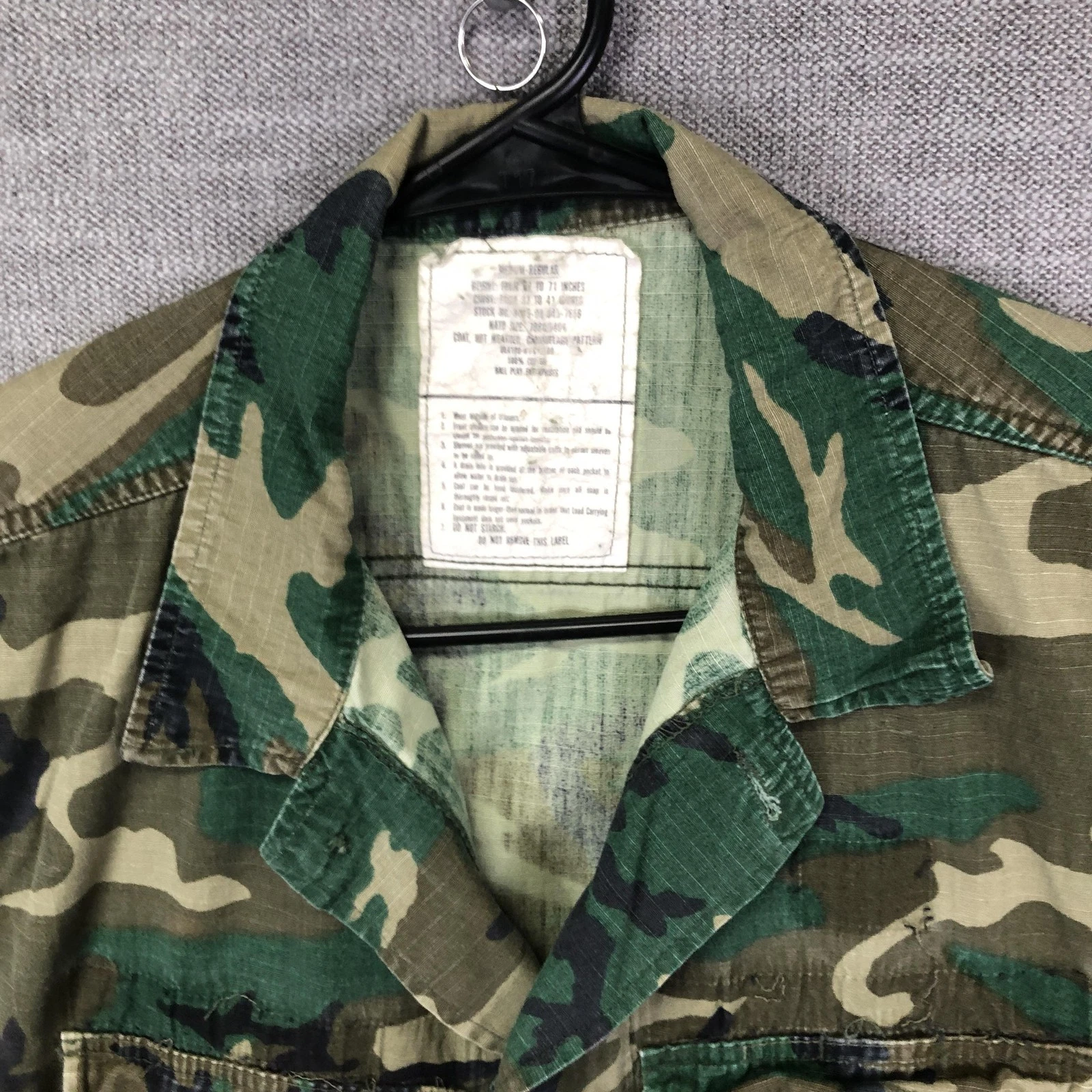 Vintage Ball Play Enterprises Coat Mens M Woodland Camo Hot Weather USA 80s - product detail image 4