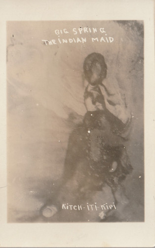 Vintage Postcard Real photo Big Spring The Indian Maid Kitch-iti Kipi, Michigan
