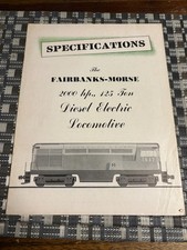 Fairbanks-morse 2000 Hp 125 Ton Diesel Electric Locomotive Rare Original 1945