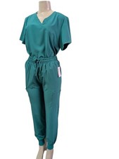 2pcs/set Medical Uniform Nursing Scrub Men Women V-Neck Straight Multi-pocket