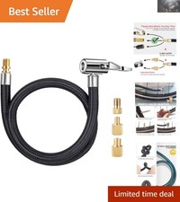 Effortless Inflation: 20'' Tire Inflator Hose with Lock-On Valve Adaptors