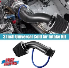 3IN  76mm Car Cold Air Intake Filter Induction Kit Pipe Power Flow Hose System