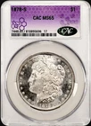 1878 S MORGAN SILVER DOLLAR CACG MS65 BRIGHT WHITE COIN - FROSTY DEVICES