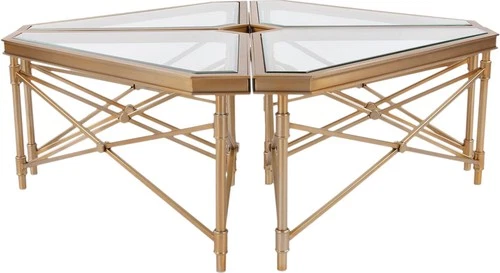 Elegant Wertheimer Modular Gold Coffee Table - Picture 2 of 6