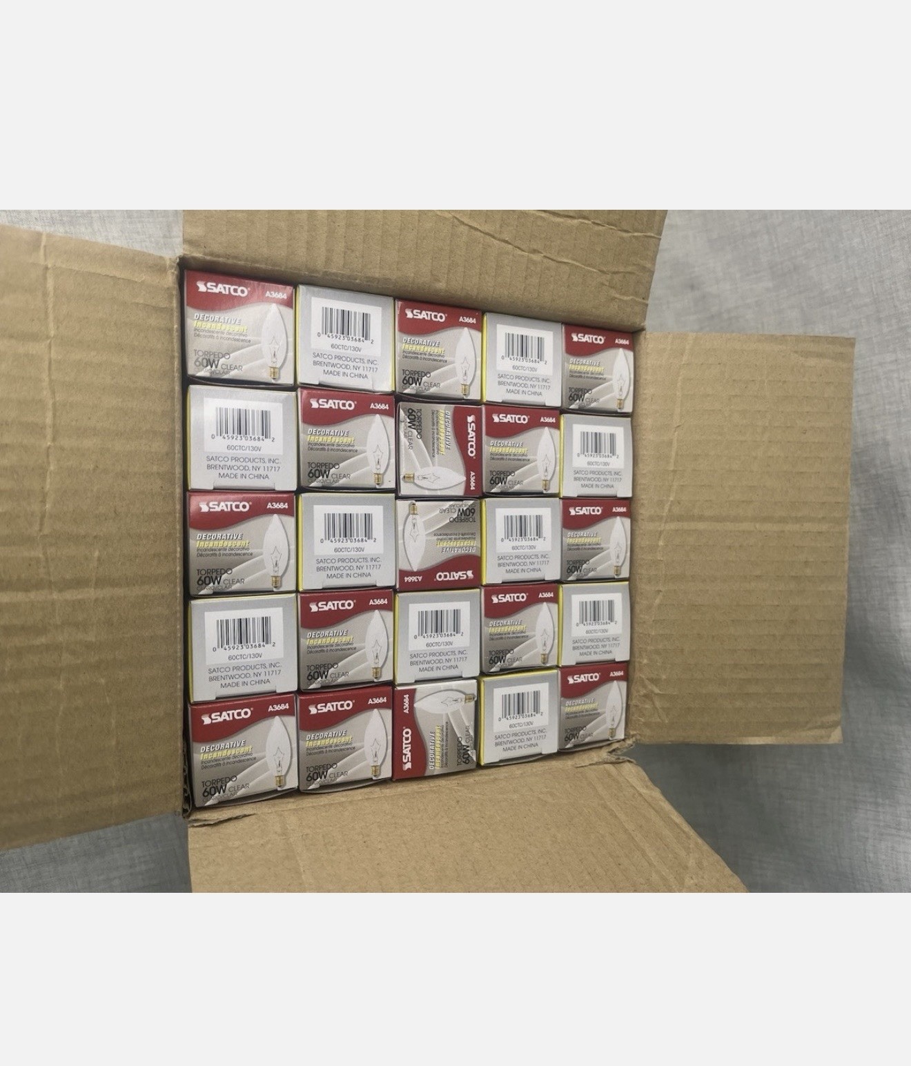 (25 Pack) 60 Watt Clear Torpedo