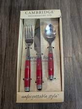 Cambridge Silversmiths LTD Flatware 12 Piece Set Unforgettable Style Jubilee Red