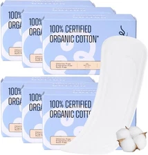 100% Organic Long Panty Liners for Women long-192ct, Ultra Thin Cotton Cover,