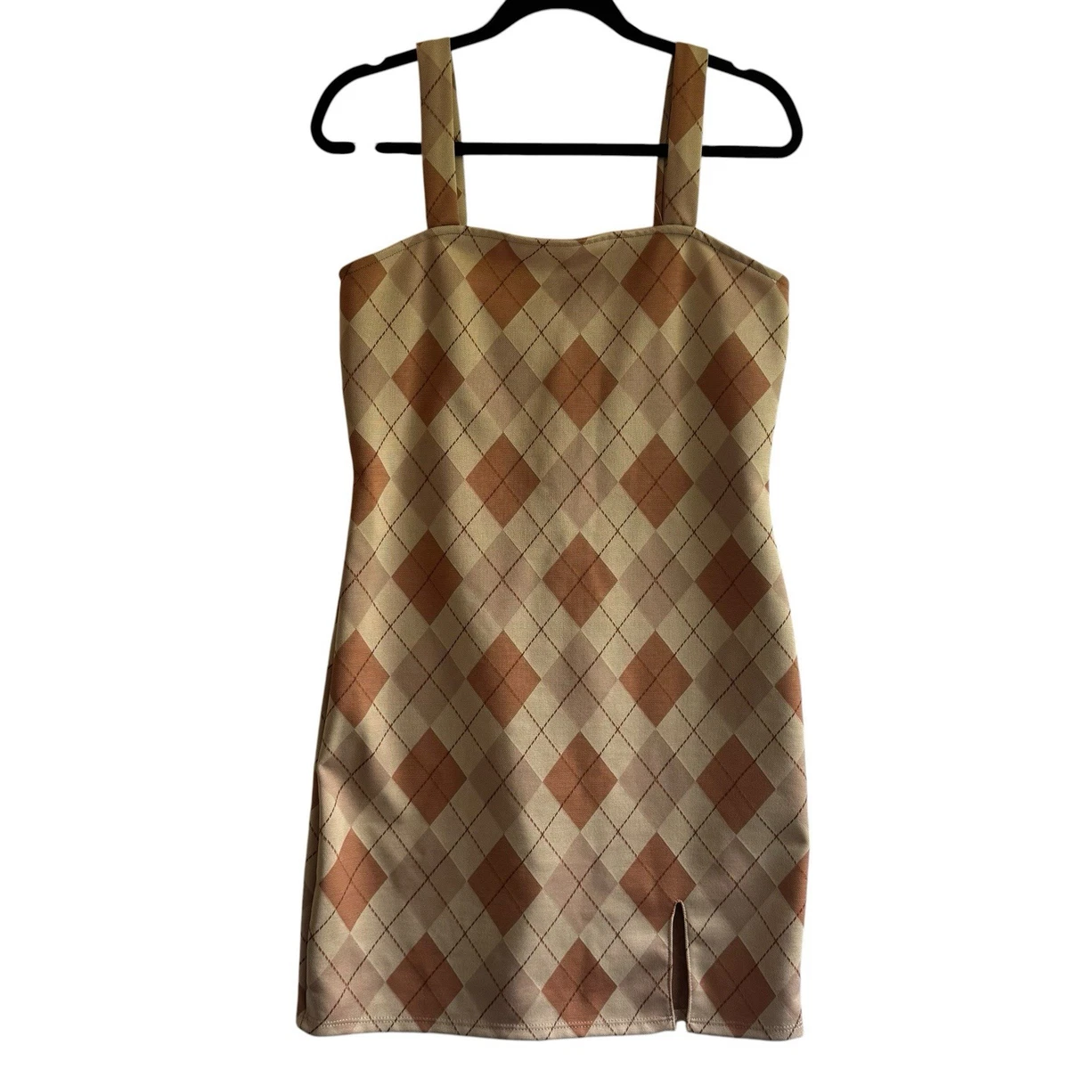 rue21 brown dress Dresses for Women for sale Color:Burgundy Plaid New with tags full length dress Skinny Tie-shoulder Satin Maxi