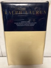 Ralph Lauren Organic Cotton Percale Palmer Euro Sham BRNSD CHMS 130 MSRP Beige