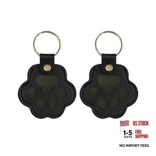 Dog Memorials  Funerary Keepsake: 2 Pack Paw Shaped Dog Hair Keychain Black