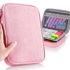 Large Capacity Pencil Pouch Organizer | Soft Corduroy Pencil Box for Girls Bo...