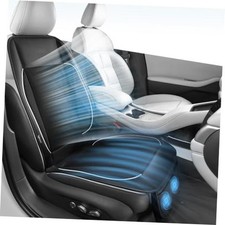 Cooling Car Seat Cushion, Universal Front Seat Cover with 2 Fans Black White