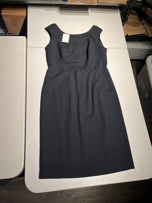 Escada Dress Women s 42 Black Shirt Dress Sleeveless Pure New Wool Cotton