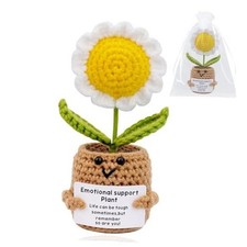 Positive Daisy Crochet Flowers White Daisy - Emotional Support Plant