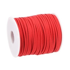 49.21 Yard 2.6mm Flat Leather Cord Suede String for DIY Crafts, Red 1 Roll