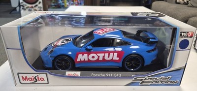 1:18 SCALE PORSCHE 911 GT3 RACING BY MAISTO , CUSTOM STICKERS , NIB .