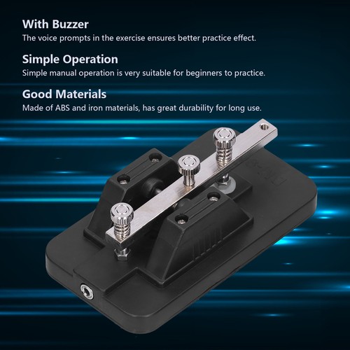 Morse Code Key Telegraph Tapper Manual CW Practice Tool Trainer z brzęczykiem - Zdjęcie 2 z 22