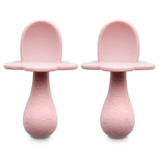 Silicone Spoon, set of 2 Blush Spoons Soft, Safe 100% Food-Grade