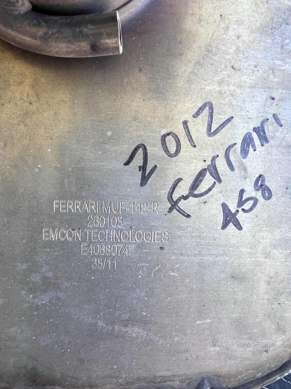 2012 Ferrari 458 Oem Mufflers Valved