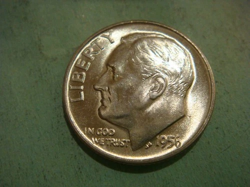Beautiful 1956 D Roosevelt Dime Uncirculated Silver - UNC actual coin in photo
