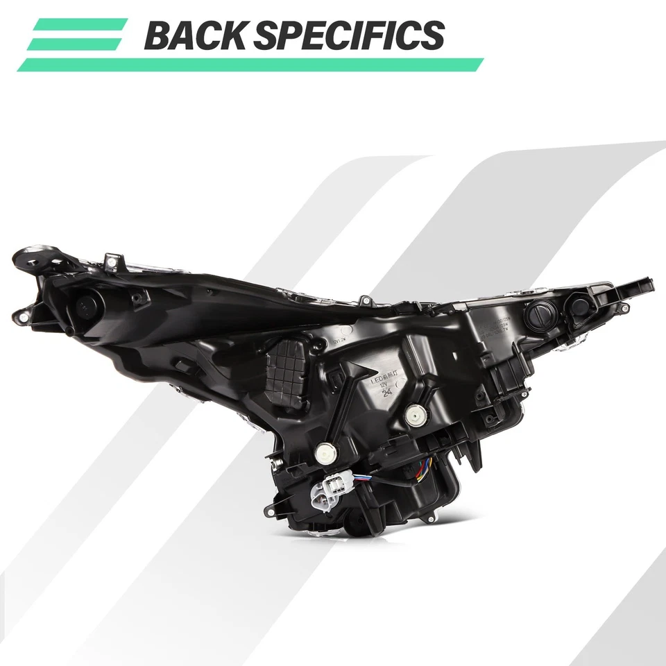 For 2016 2017 2018 Toyota Prius Headlights Assembly LED DRL Headlamp Left+Right - Image 3 of 4