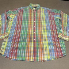 Polo Ralph Lauren Shirt Mens XL Multicolor Plaid Long Sleeve Button Down Cotton