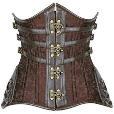 Daisy Corsets Top Drawer CURVY Brown Steampunk Steel Double Boned Underbust NWT