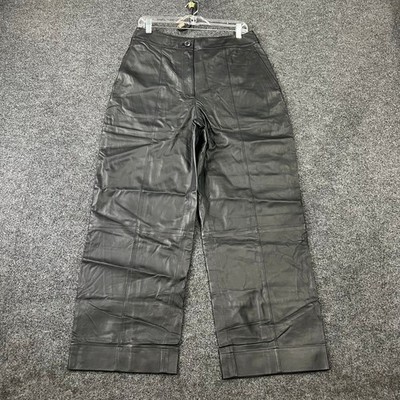 JASON WU Straight Leg Lamb Leather Pants Women's Size 10 Black