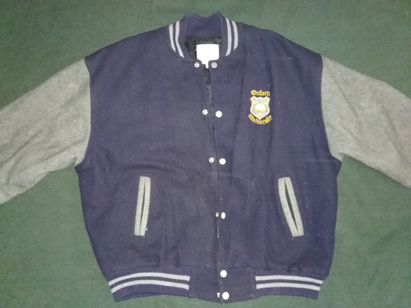 Vintage Oxford University Wool Felt Varsity Jacket XL RARE VGC
