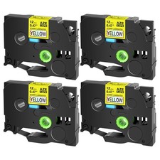 4PK Compatible for Brother TZe TZ 631L1 Tape Glitter Rainbow Yellow Laser 1/2"
