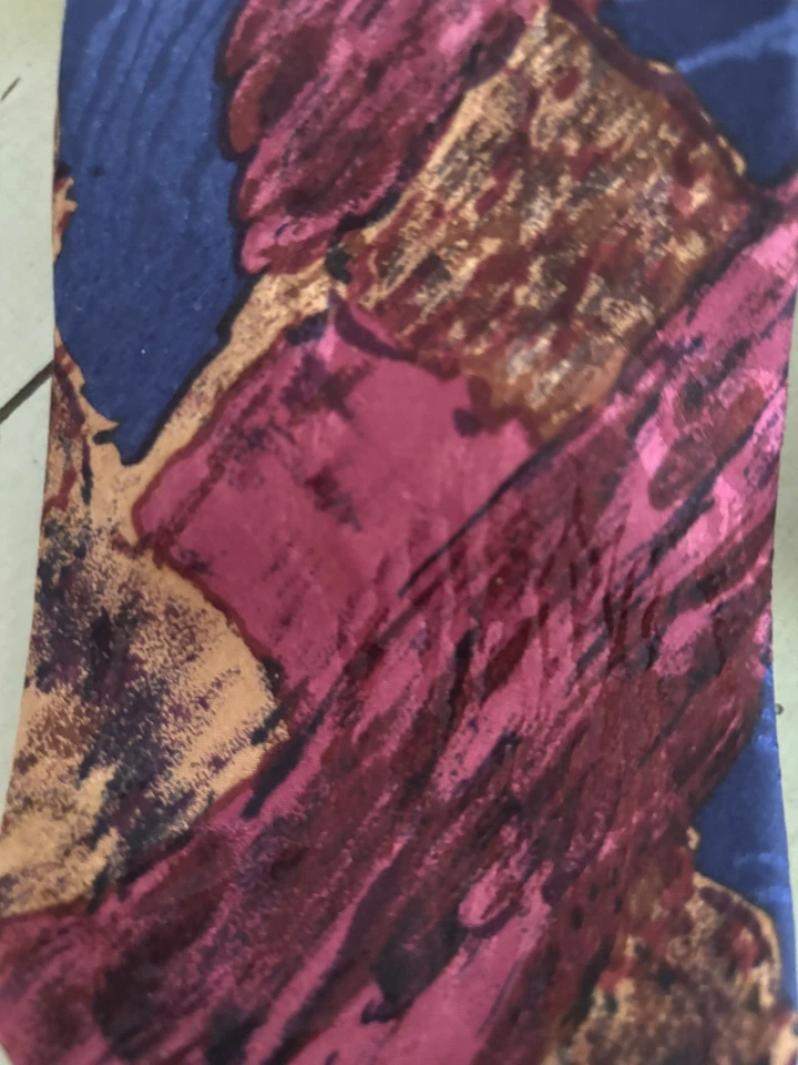 Embassy 方形男式领带抽象多 100% 真丝手工完成美国 — 第 2/4 张图片