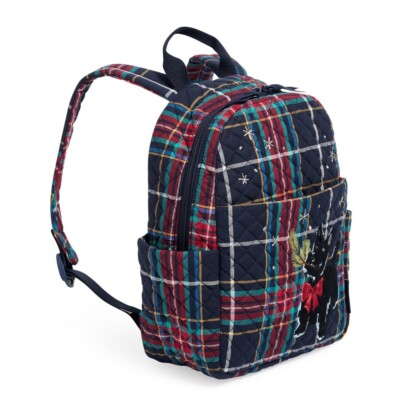 Vera Bradley Women\'s Cotton Small Backpack, Tartan Plaid - Recycled Cotton Amazon.com: Vera Bradley Women main image 4