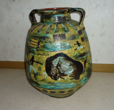 Riesige keramik Bodenvase Scheurich Montignac Fat Lava 1960