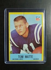 1967 NFL 🏈 TOM MATTE BALTIMORE COLTS No.21 - Half-back Great Vintage RAW Card.