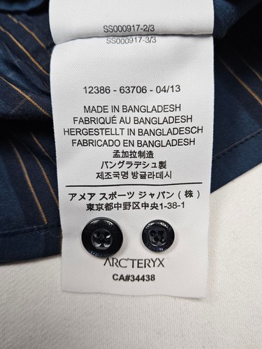 Camisa Arc'teryx Para Hombre Grande Pagada Azul Manga Larga Abotonada - Imagen 6 de 10