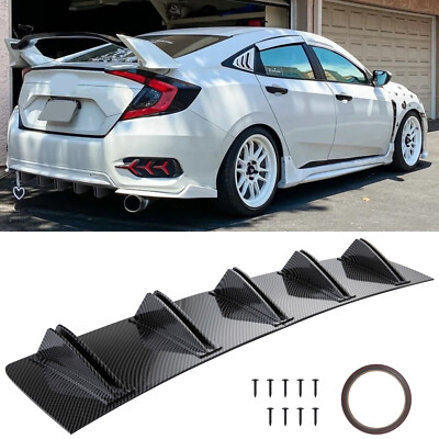  Spoiler Splitter Rear Lip Bumper Diffuser Carbon Fiber For Honda Civic