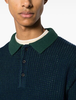 Beams Plus waffle-knit polo shirt Size L