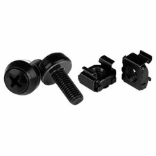StarTech.com CABSCREWM62B M6 x 12mm - Screws and Cage Nuts - 100 Pack, Black