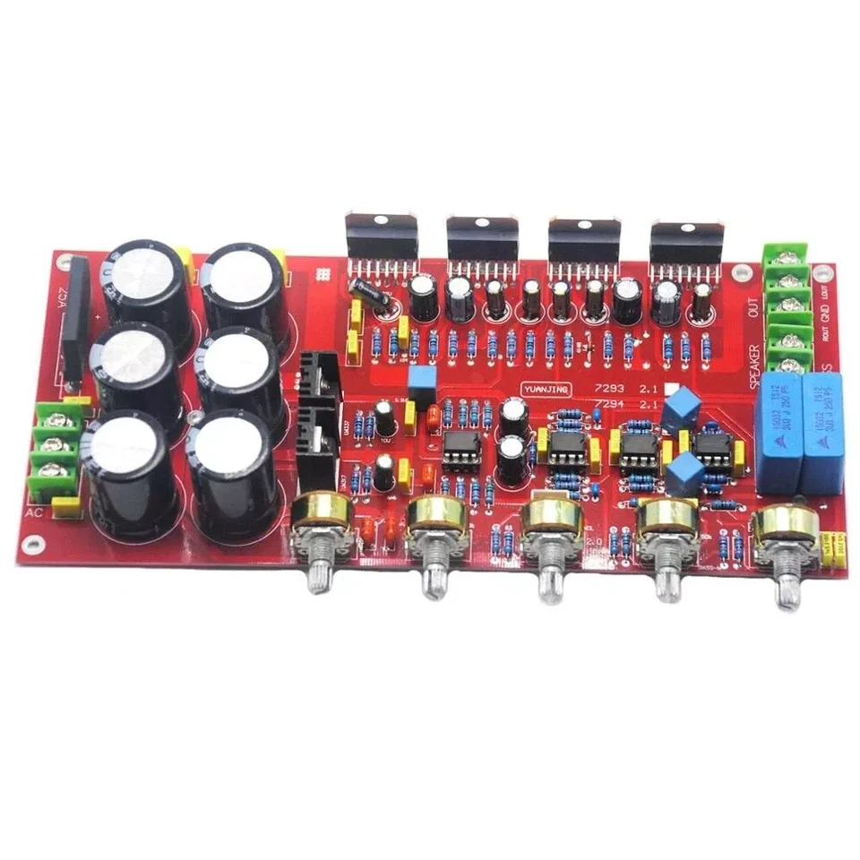 TDA7294 2.1 2x80W+160W 6*2200UF/63V Doppia AC 18-28V Scheda Amplificatore di Potenza Basso - Immagine 3 di 4